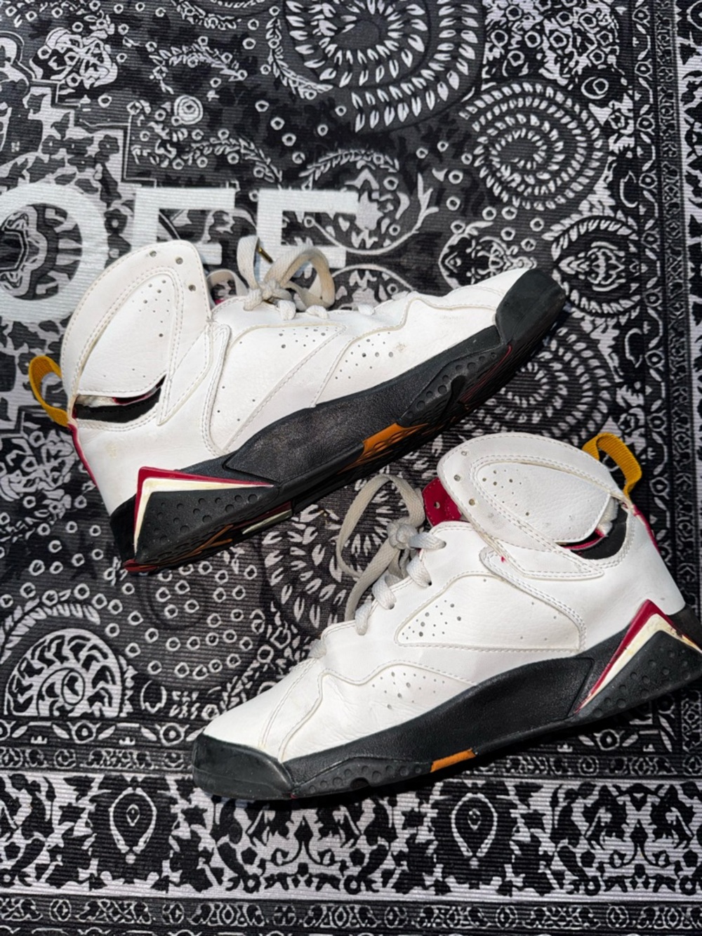 2006 Vintage Air Jordan 7 Retro (GS) “Cardinal” (White/Red/Black/Gold)